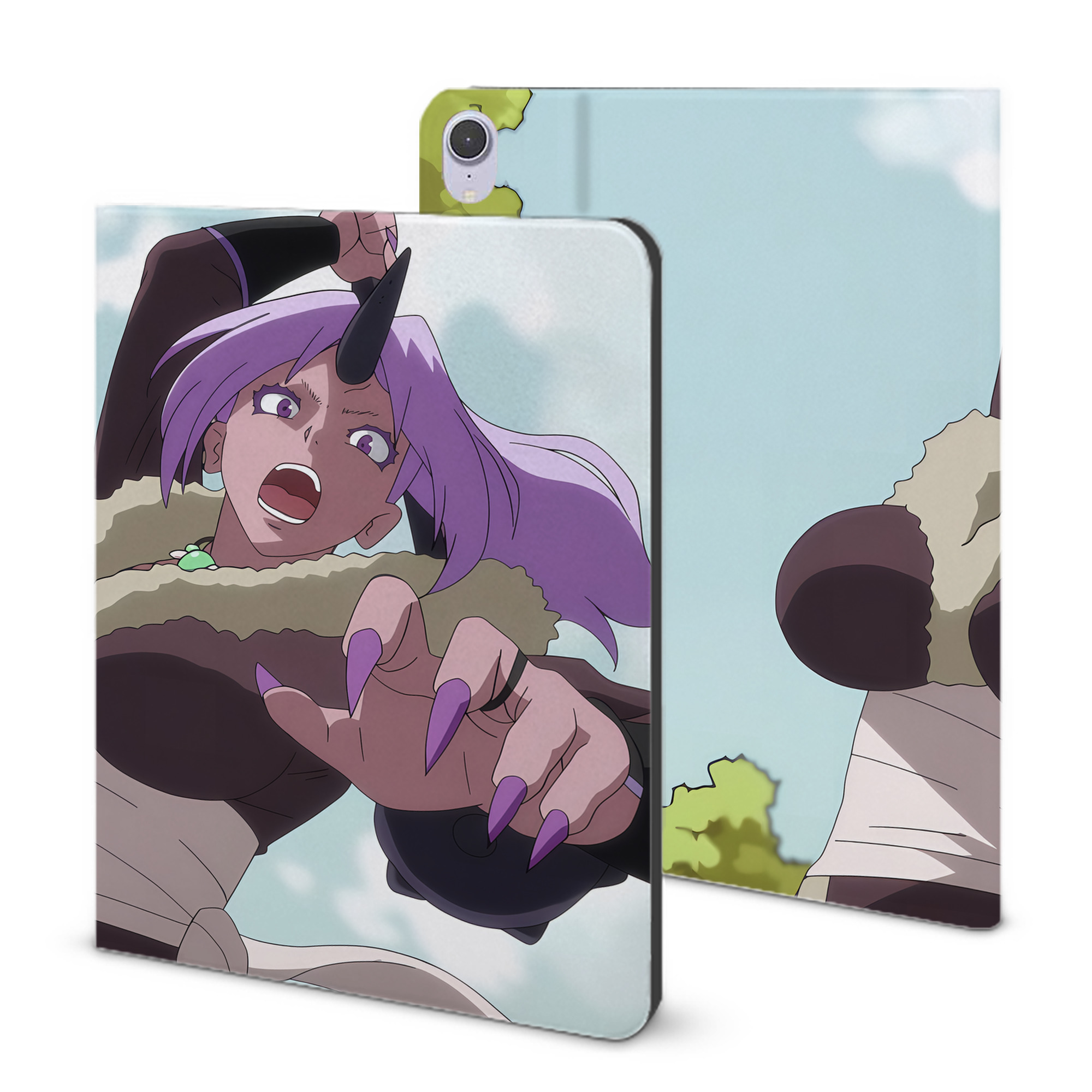 （画像用） 転スラ Regarding Reincarnated to Slime IPad ケース ブック型 PUレザー TPU 耐衝撃 軽量 薄型 ペン収納なし 全面保護 IPad 各モデル対応